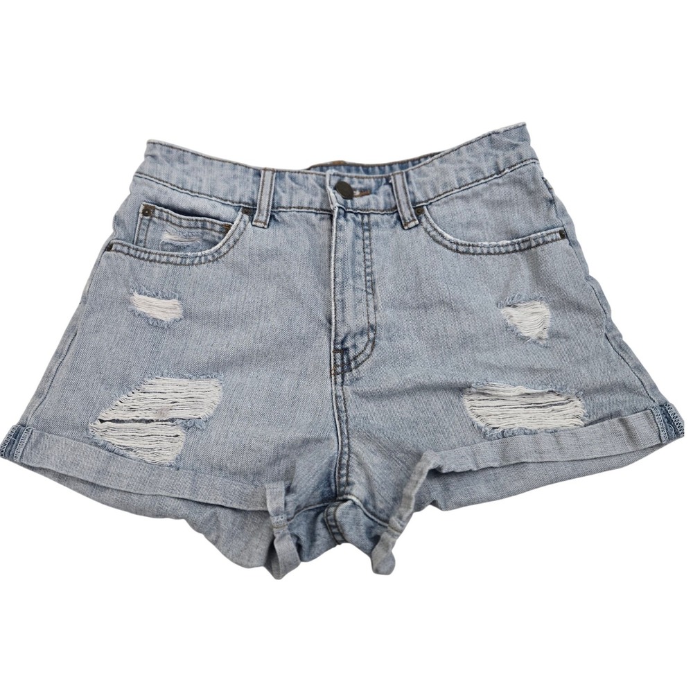 Billabong High Tides Distressed Denim Shorts Women Size 26 Thrashed Cut Off Blue